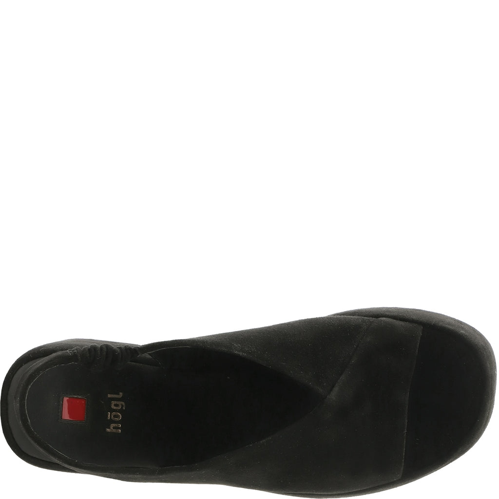 Hogl Black Suede Platform Sandal|1025220100