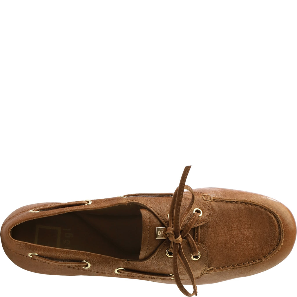 Hogl Brown Leather Boat Shoe|1005462200