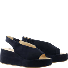 Load image into Gallery viewer, Hogl Navy Sling Back Platform|1025223200
