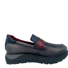 Load image into Gallery viewer, Gray and blue loafer shoe on a white background
