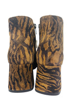 Load image into Gallery viewer, Pair of tiger stripe patterned boots on a white background
