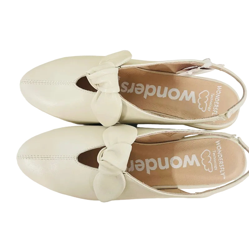 Wonders off White Sling Back Wedge|C33315W