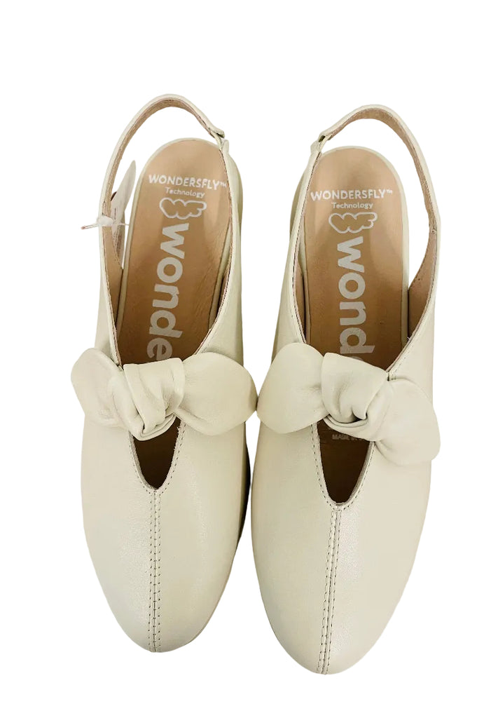 Wonders off White Sling Back Wedge|C33315W