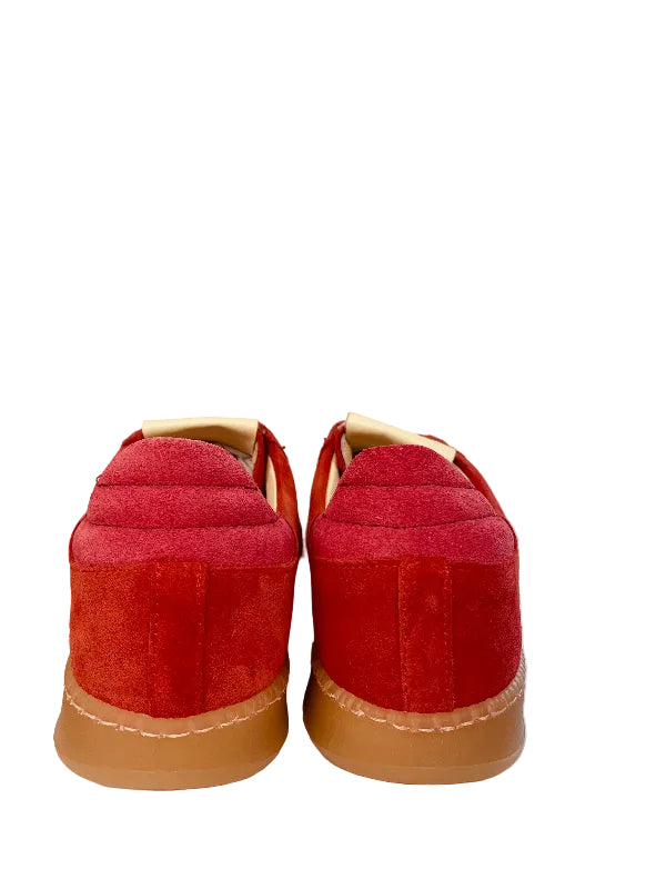 Meline Red and Pink Suede Trainer|52513294