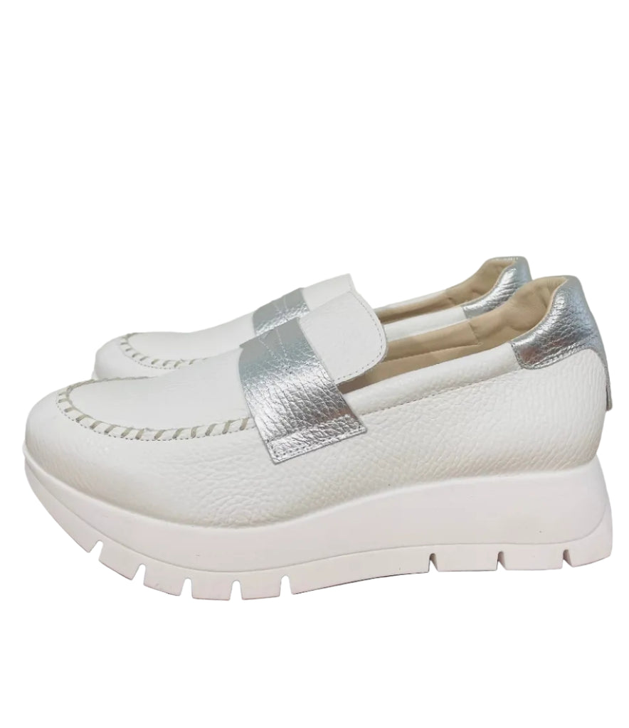 Jose Saenz White Wedge Loafer|2285IGEA