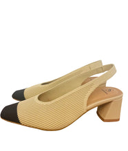 Load image into Gallery viewer, Miss Elastic Beige and Black Sling Back|75021CAM

