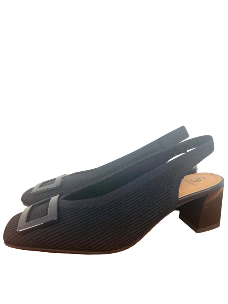 Miss Elastic Black Sling Back|75044BLK