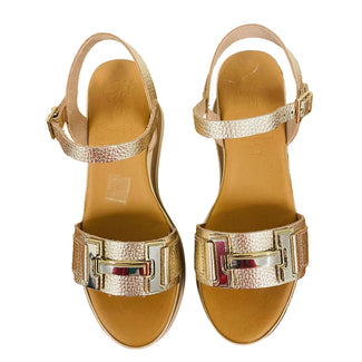 Oh My Sandals Gold Wedge Sandal|5981GLD