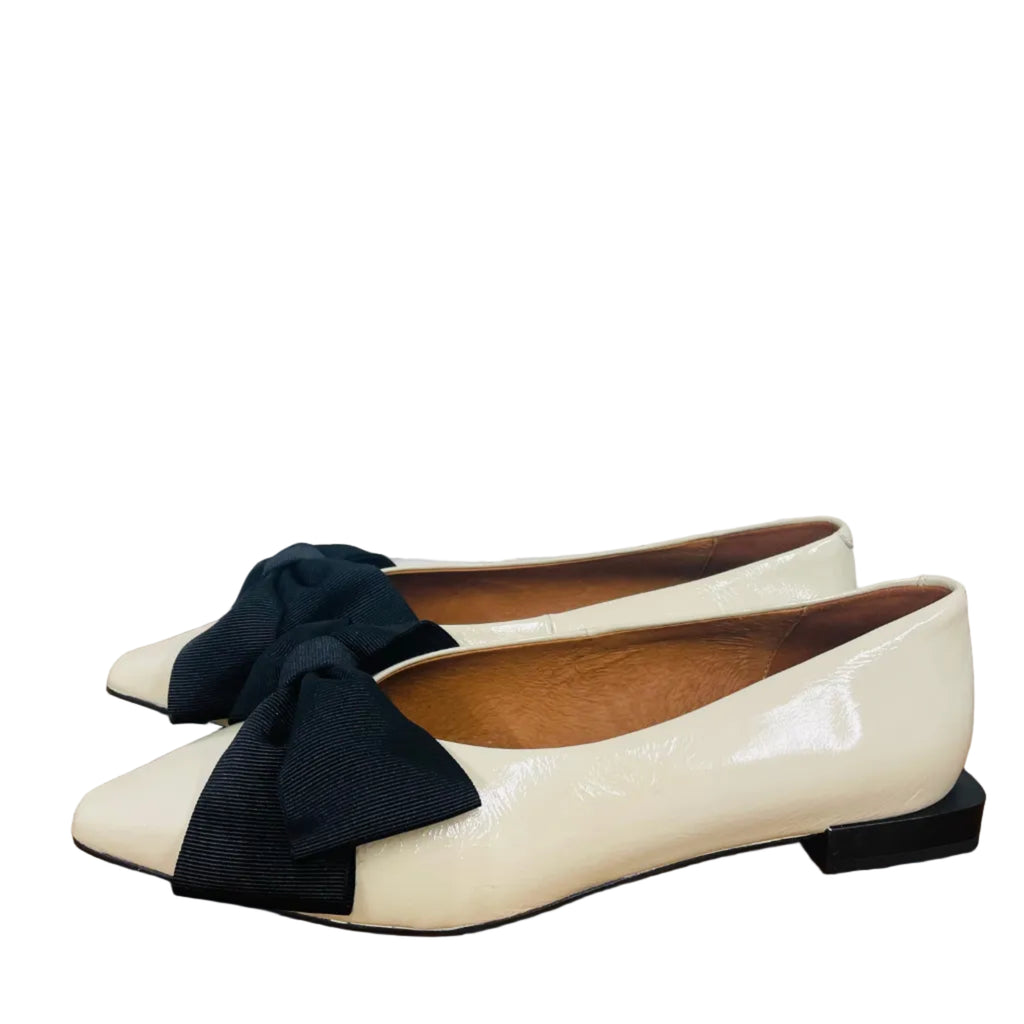 Angel Beige Big Bow Pump|24631SNOW