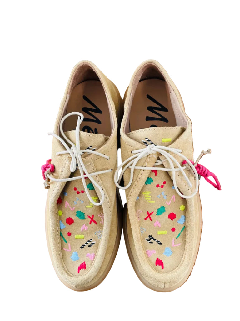Meline Caramel Tan Laced Shoe|55ST114230