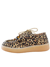 Load image into Gallery viewer, Leopard print sneaker on a wooden surface with a white wall background
