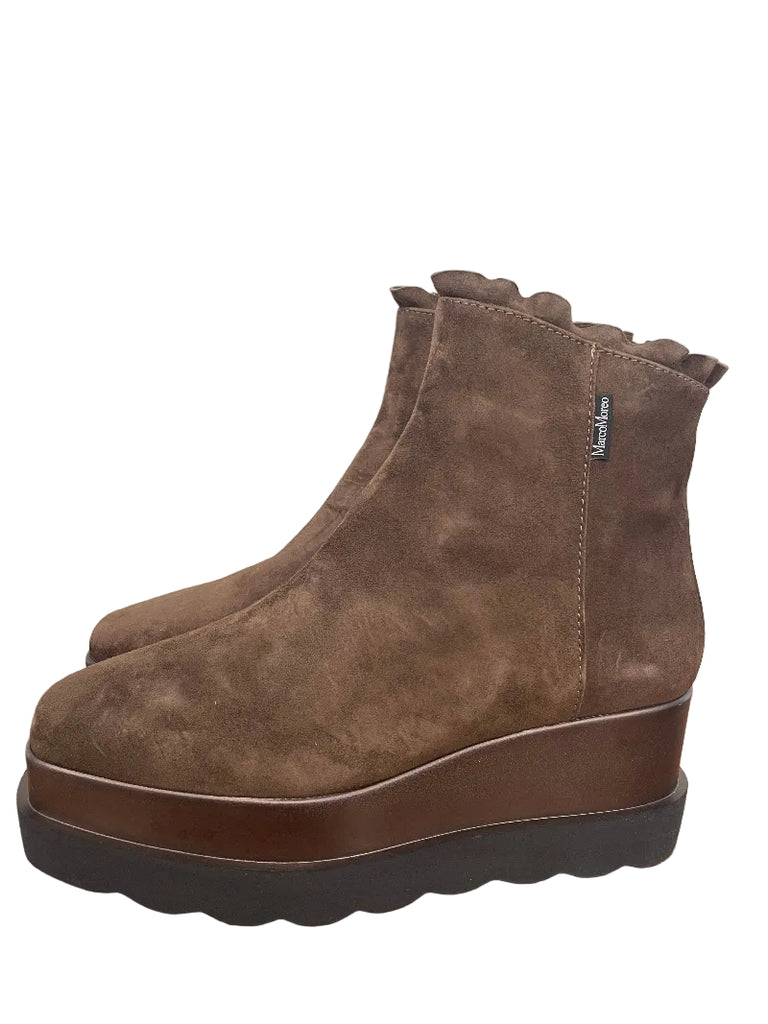 Marco Moreo Mid Brown Wedge Ankle Boot|A002MCMO