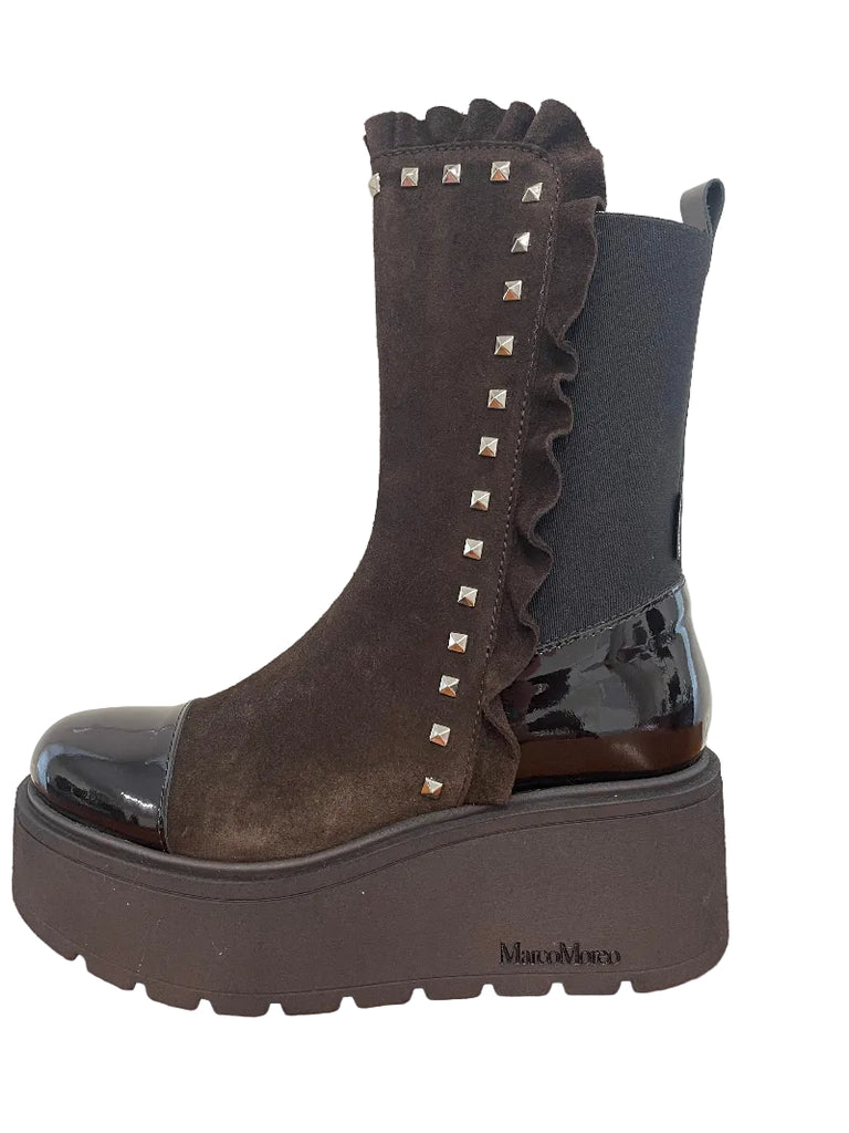 Marco Moreo Brown Studs Platform Boot|G1018JMO