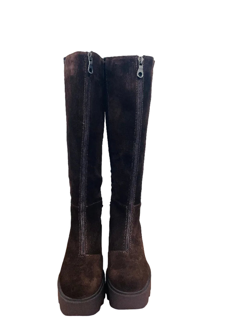 Marco Moreo Brown Suede Platform Boot|M0030MVT