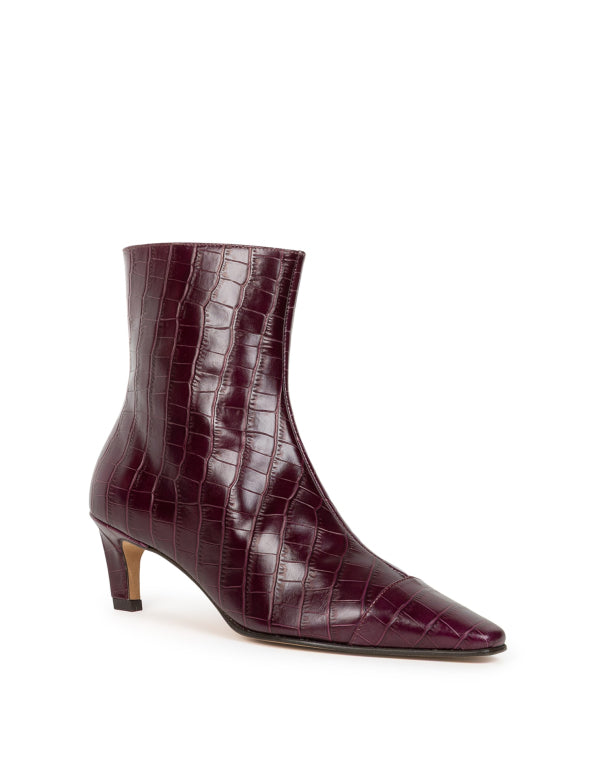 Bobbies Burgundy Croc Ankle Boot |JEA01