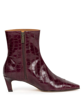 Bobbies Burgundy Croc Ankle Boot |JEA01