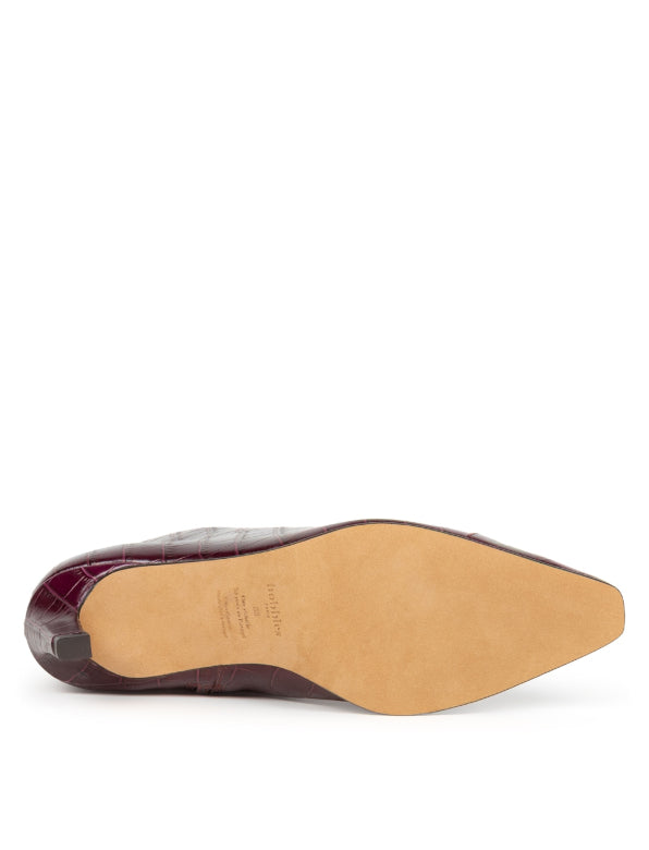 Bobbies Burgundy Croc Ankle Boot |JEA01
