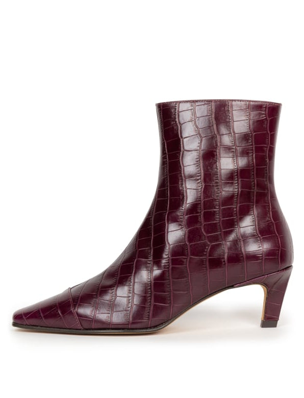 Bobbies Burgundy Croc Ankle Boot |JEA01