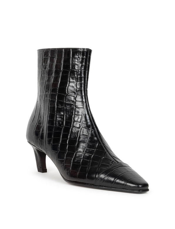 Bobbies  Black Croc Ankle Boot|JEA02
