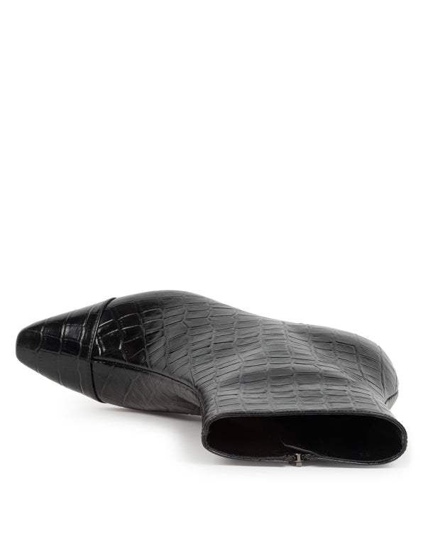 Bobbies  Black Croc Ankle Boot|JEA02