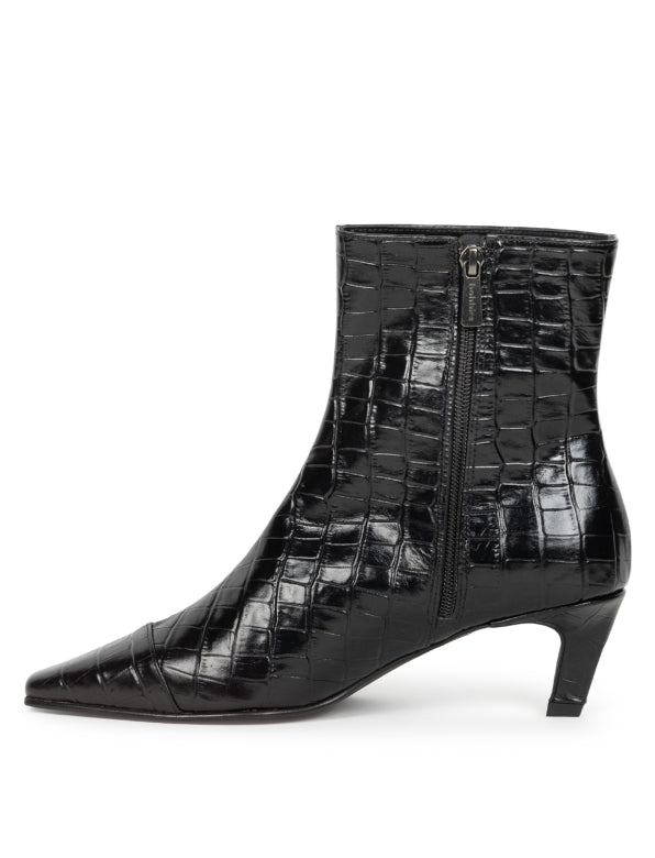 Bobbies  Black Croc Ankle Boot|JEA02