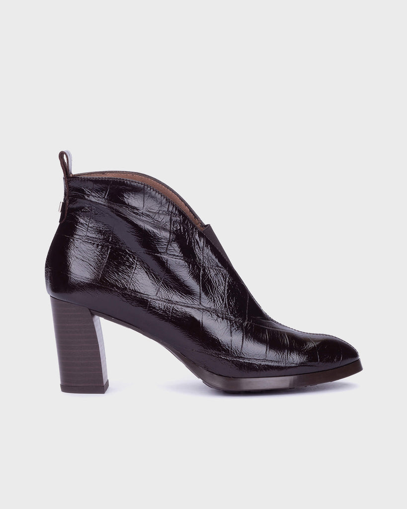 Wonders Dark Brown Ankle Boot| L1112TES