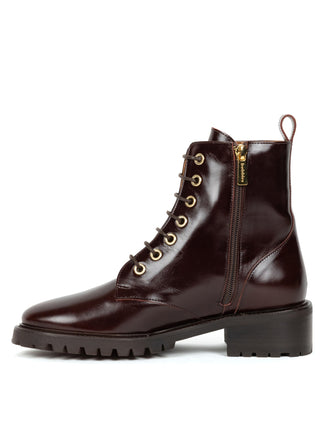 Bobbies Brown Leather Laced Ankle Boot|LAR01
