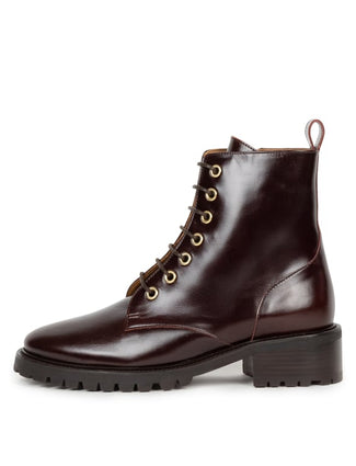 Bobbies Brown Leather Laced Ankle Boot|LAR01