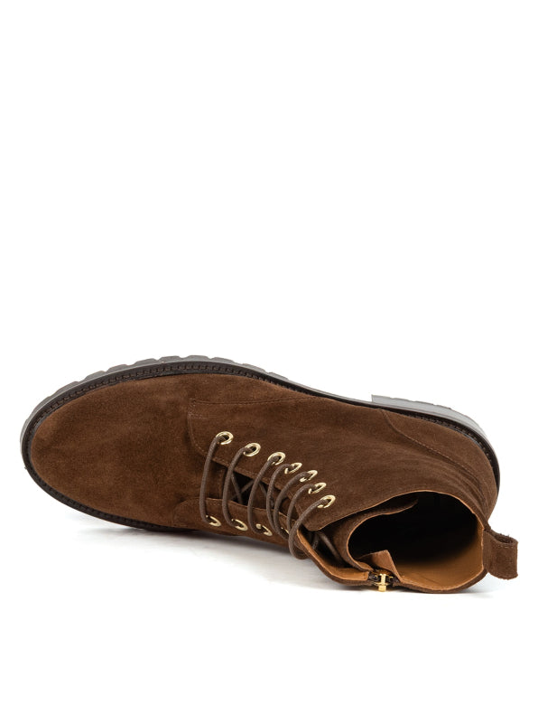 Bobbies Brown Suede Laced Ankle Boot|LAR02