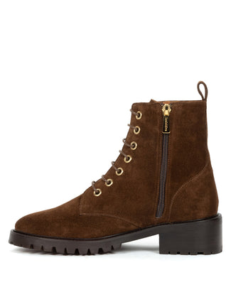 Bobbies Brown Suede Laced Ankle Boot|LAR02