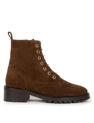 Bobbies Brown Suede Laced Ankle Boot|LAR02
