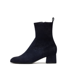 Load image into Gallery viewer, Unisa Stretchy Navy Abyss Faux Suede Ankle Boot |LEMICOA
