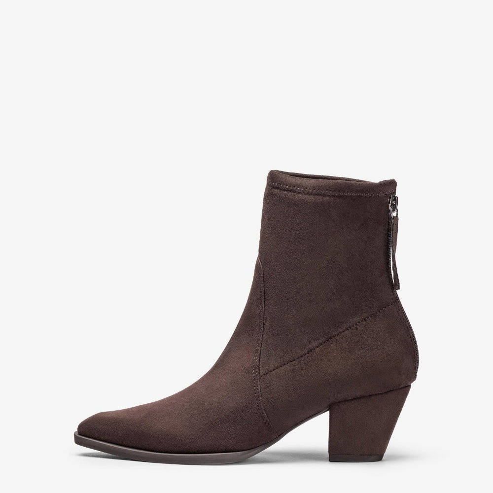 Unisa Dark Brown Stretch Ankle Boot|LOTUSBR