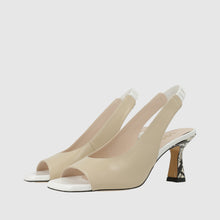 Load image into Gallery viewer, Lodi Beige, White and Print Sling Back|LUDVIGWH
