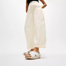 Load image into Gallery viewer, Fitflop Lux Graphic-Weave Leather Cross Slides |A4P194
