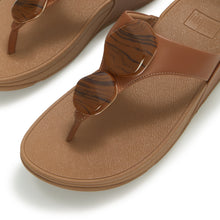 Load image into Gallery viewer, FitFlop Deep Tan Leather Toe Post|A4TC15
