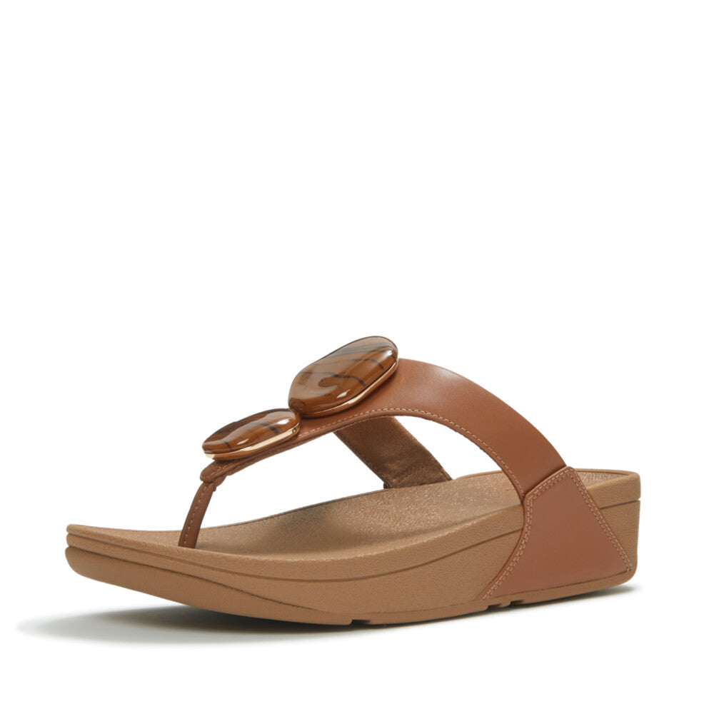 FitFlop Deep Tan Leather Toe Post|A4TC15