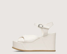 Load image into Gallery viewer, White wedge sandal on a light gray background

