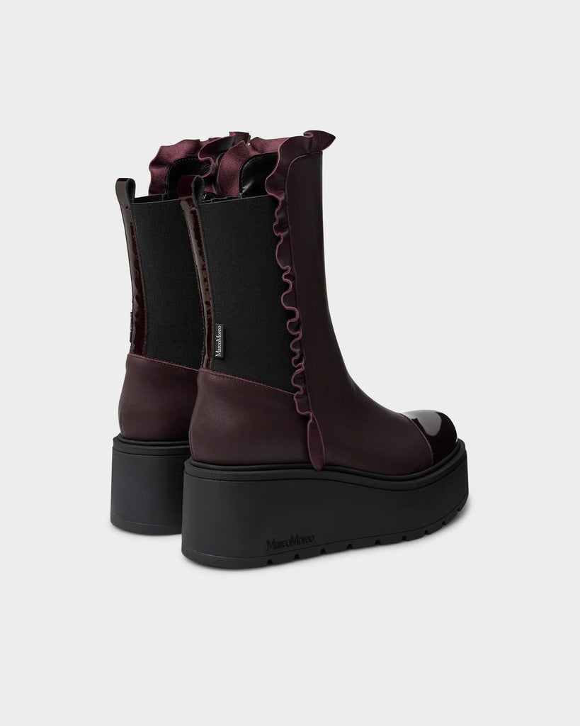 Marco Moreo Burgundy Platform Ankle Boot|E4010MBO