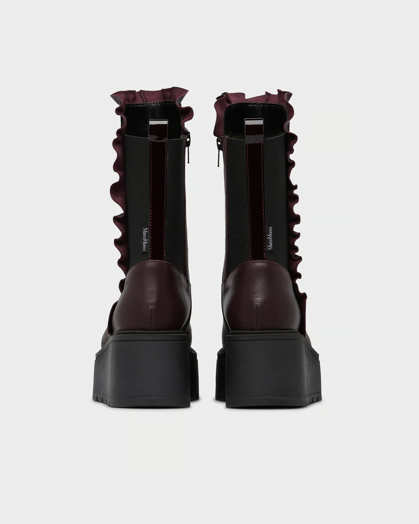 Marco Moreo Burgundy Platform Ankle Boot|E4010MBO