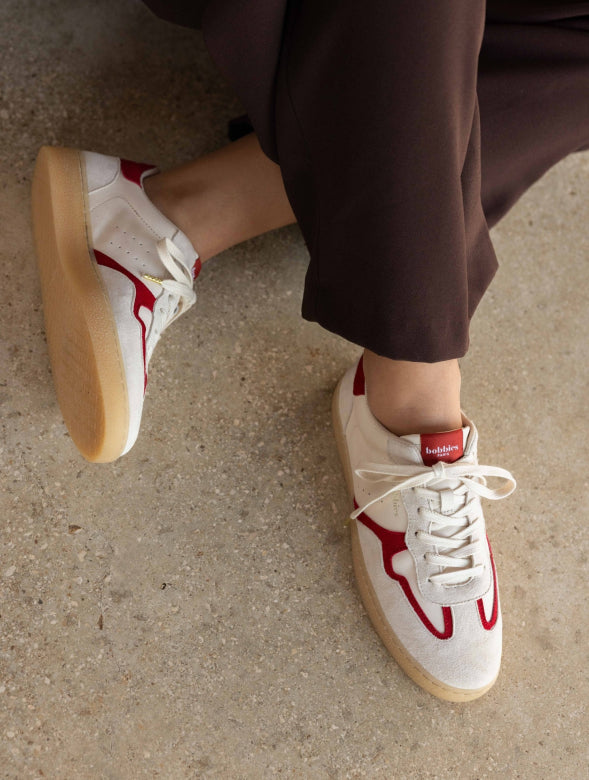 Bobbies Cream and Carmine Trainer| MLE01