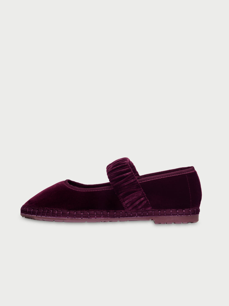 Flabelus Burgundy Velvet Mary Jane