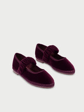 Load image into Gallery viewer, Flabelus Burgundy Velvet Mary Jane
