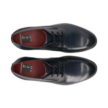 Load image into Gallery viewer, Pair of navy dress shoes with visible brand name on a white background

