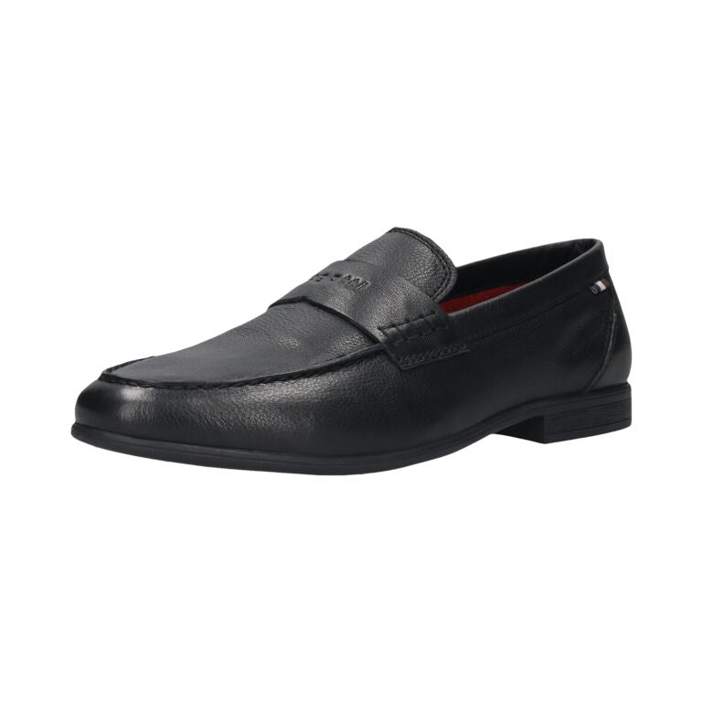 Bugatti Black leather Loafer|311AW66010