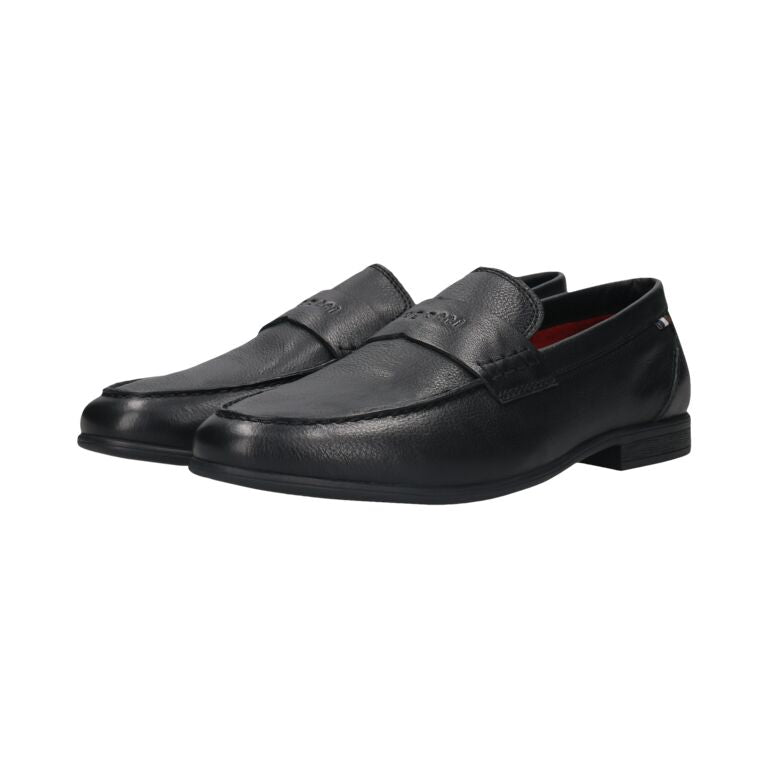 Bugatti Black leather Loafer|311AW66010