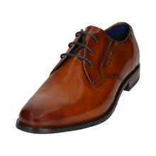Load image into Gallery viewer, Brown leather dress shoe with black laces on a white background
