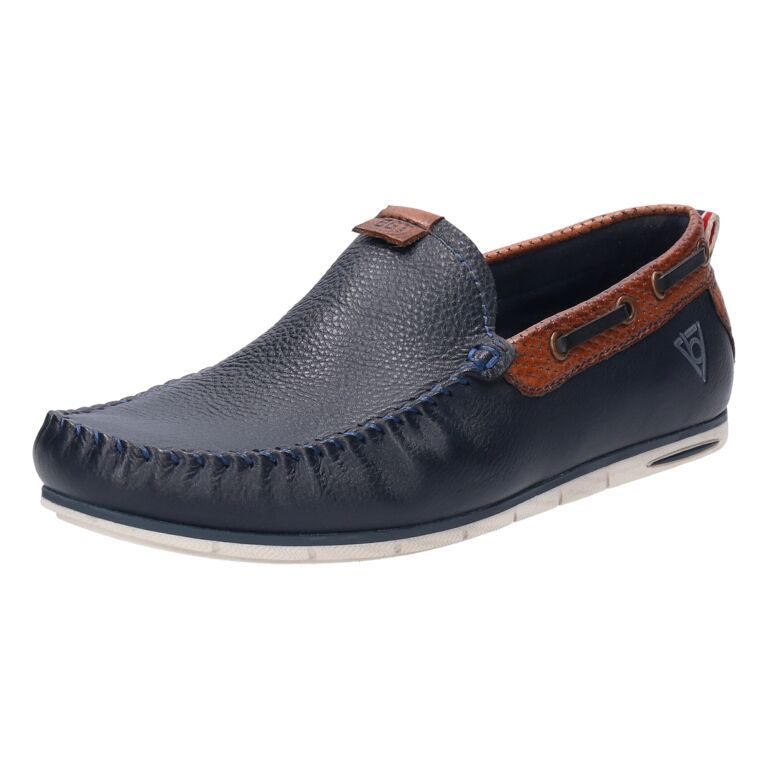 Bugatti Leather Mocassin Dark Blue |321A2X6541