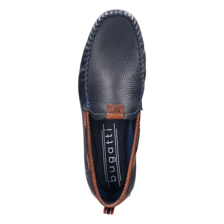 Bugatti Leather Mocassin Dark Blue |321A2X6541