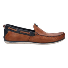 Load image into Gallery viewer, Bugatti Tan and Navy Moccasin|321A2X656C
